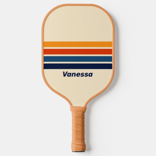 Woestijn Retro Regenboog Overdwars Gestreept met N Pickleball Paddle (Voorkant)