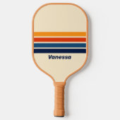 Woestijn Retro Regenboog Overdwars Gestreept met N Pickleball Paddle (Achterkant)