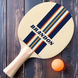 Woestijn Retro Regenboog Rallystreep met Naam Tafeltennisbatje