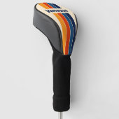 Woestijn Retro Regenboog Speld Gestreeptd met Naam Golfheadcover (Schuin)