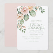 Woestijn Roos en Cactus Wedding Kaart (Voorkant / Achterkant)