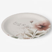 Woestijn Roos Roze Bloemen Greenery Bruids Trouwen Papieren Bordje (Gekanteld)