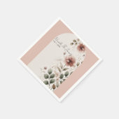 Woestijn Roos Roze Bloemen Greenery Bruids Trouwen Servet (Hoek)