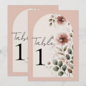Woestijn Roos Roze Bloemen Greenery Tafelnummer (Voorkant / Achterkant)
