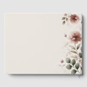 Woestijn Roos Roze & Groen Bloemen Greenery Weddin Gastenboek (Achterkant)