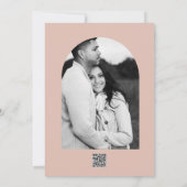 Woestijn Roos Roze & Groen Bloemen Greenery Weddin Kaart (Achterkant)