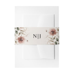 Woestijn Roos Roze & Groen Bloemen Greenery Weddin Uitnodigingen Wikkel