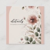 Woestijn Roos Roze & Groen Bloemen Greenery Weddin Vierkante Visitekaartje (Voorkant)
