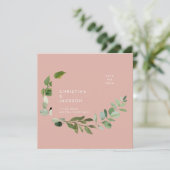 Woestijn Roze Eucalyptus Bruiloft Bewaar de datum Save The Date (Staand voorkant)