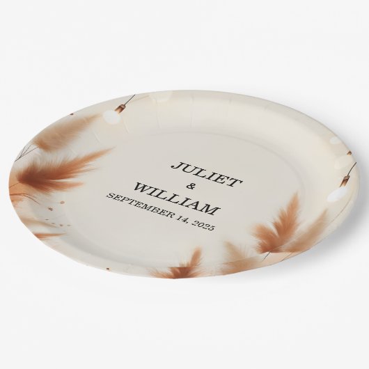 Woestijn rustieke Boho herfst Ombre bruine bruilof Papieren Bordje (Gekanteld)