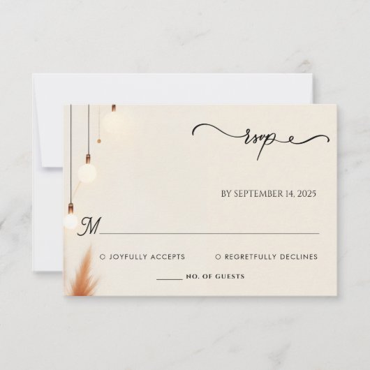 Woestijn rustieke Boho herfst Ombre bruine bruilof RSVP Kaartje (Voorkant)