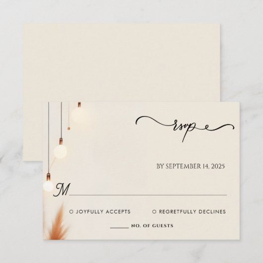 Woestijn rustieke Boho herfst Ombre bruine bruilof RSVP Kaartje (Voorkant / Achterkant)