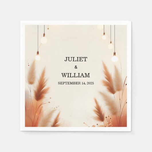 Woestijn rustieke Boho herfst Ombre bruine bruilof Servet (Voorkant)