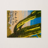 Woestijn Saguaro Cactus bruiloft evenement gunst Legpuzzel (Horizontaal)