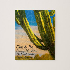 Woestijn Saguaro Cactus bruiloft evenement gunst Legpuzzel