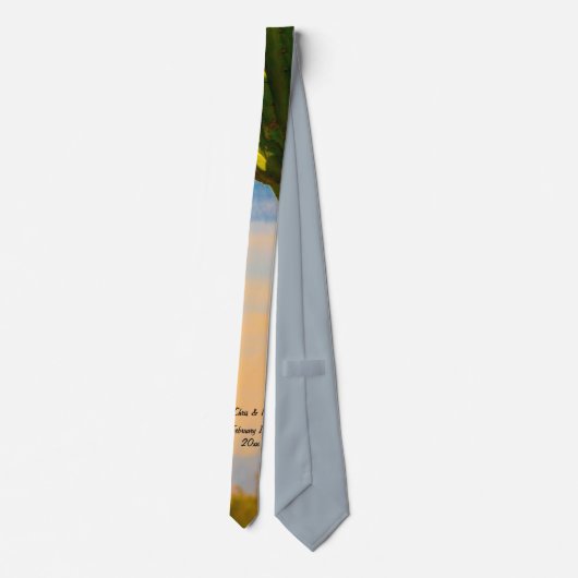 Woestijn Saguaro Cactus Trouw Rehearsal Dinner Stropdas (Achterkant)