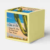 Woestijn Saguaro Cactus Trouwdatum Locatie Bedankdoosjes (Achterkant)