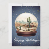 Woestijn scène Sneeuwbol Feestdagenkaart (Voorkant)