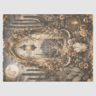 Woestijn Schedel Boog Decoupage Papier Boho Wester