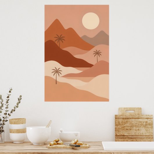 Woestijn Sereniteit | Boho stijl wanddecoratie Poster (Keuken)
