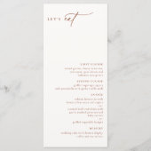 Woestijn Sienna Modern Minimalistisch Menu (Voorkant)