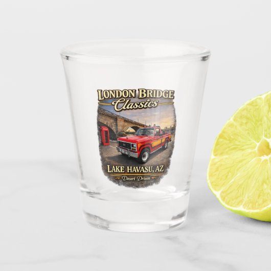 Woestijn Spier Retro Autodesign Shotglas Shot Glas (Voorkant)