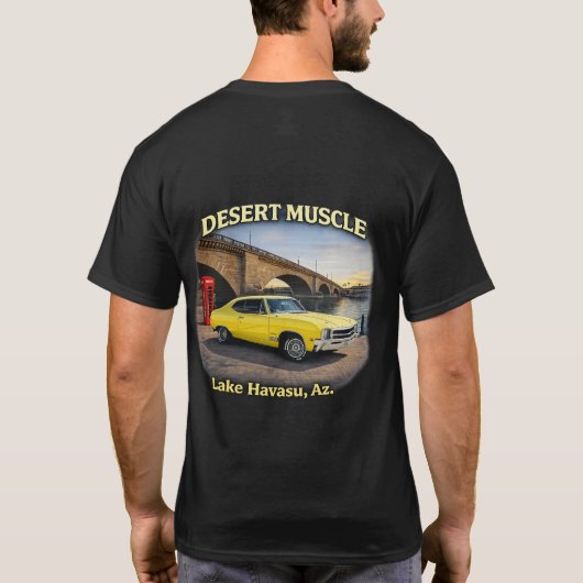 Woestijn Spier Retro Autodesign T-shirt (Achterkant)