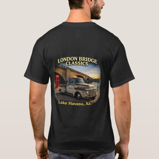 Woestijn Spier Retro Pickup Design T-shirt (Achterkant)