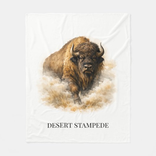 Woestijn Stampede Gezellige Western Ranch Fleece Deken (Voorkant)