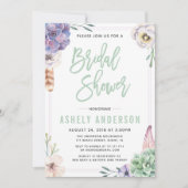 Woestijn Succulent Boho Bruids Douche Uitnodiging (Voorkant)