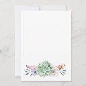 Woestijn Succulent Boho Bruids Douche Uitnodiging (Achterkant)