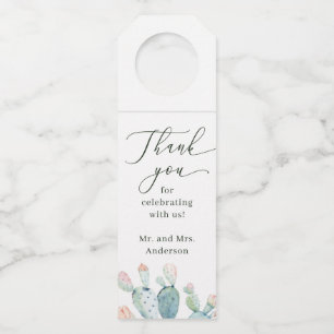Woestijn Succulent Bruiloft Waterverf Boho Cactu Flessenhanger