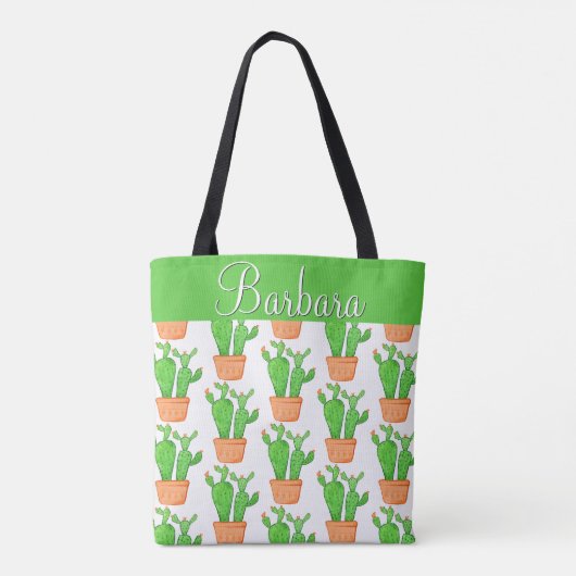 Woestijn Succulent Cactus Floral gepersonaliseerd Tote Bag (Achterkant)