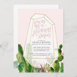 Woestijn Succulent Rehearsal Dinner Invitation-Roz Kaart