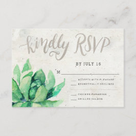 Woestijn Succulent RSVP-kaart - Steen RSVP Kaartje