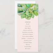 Woestijn Succulent Trouwprogramma - Roze Programmakaart (Voorkant / Achterkant)