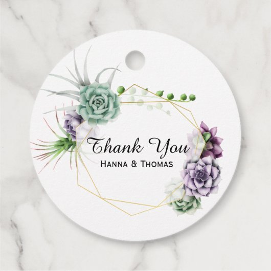 Woestijn Succulent Wedding Bedankjes Labels (Achterkant)