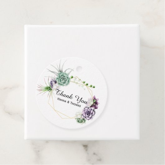 Woestijn Succulent Wedding Bedankjes Labels (In situ)