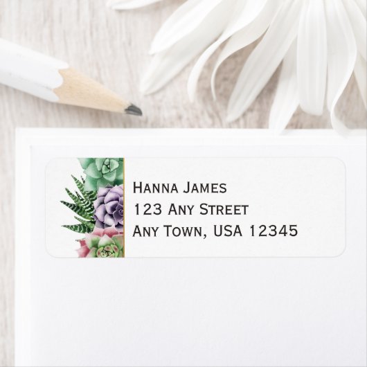 Woestijn Succulent Wedding Etiket (Insitu)