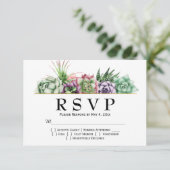 woestijn Succulent Wedding RSVP (Staand voorkant)