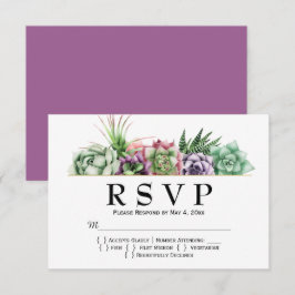 woestijn Succulent Wedding RSVP Kaartje