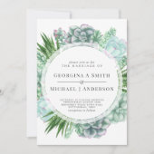 Woestijn Succulenten Cactussen Aquarel TROUWEN Kaart (Voorkant)