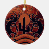 Woestijn Sun Cactus Kokopelli Zuidwest Decor Keramisch Ornament (Voorkant)