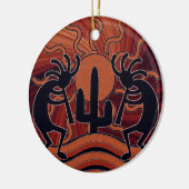 Woestijn Sun Cactus Kokopelli Zuidwest Decor Keramisch Ornament (Links)