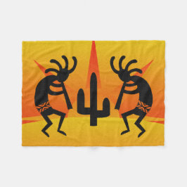 Woestijn Sun Cactus Kokopelli Zuidwest Tribal Fleece Deken
