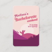 Woestijn Sunset Bachelorette Itinerary Insert Visitekaartje (Voorkant)