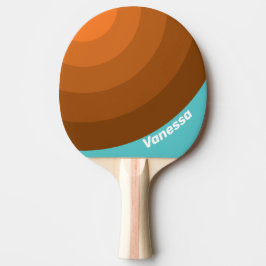 Woestijn Teal Cirkel Streep met Naam Tafeltennisbatje