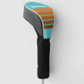 Woestijn Teal Overdwars Strepen met Naam Golfheadcover (Schuin)