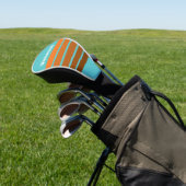 Woestijn Teal Overdwars Strepen met Naam Golfheadcover (Insitu)
