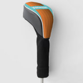 Woestijn Teal Pin Strepen met Naam Golfheadcover (Schuin)